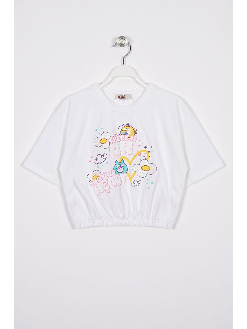 There Is Art  Baskılı Ekru Renk Kız Çocuk Tişört