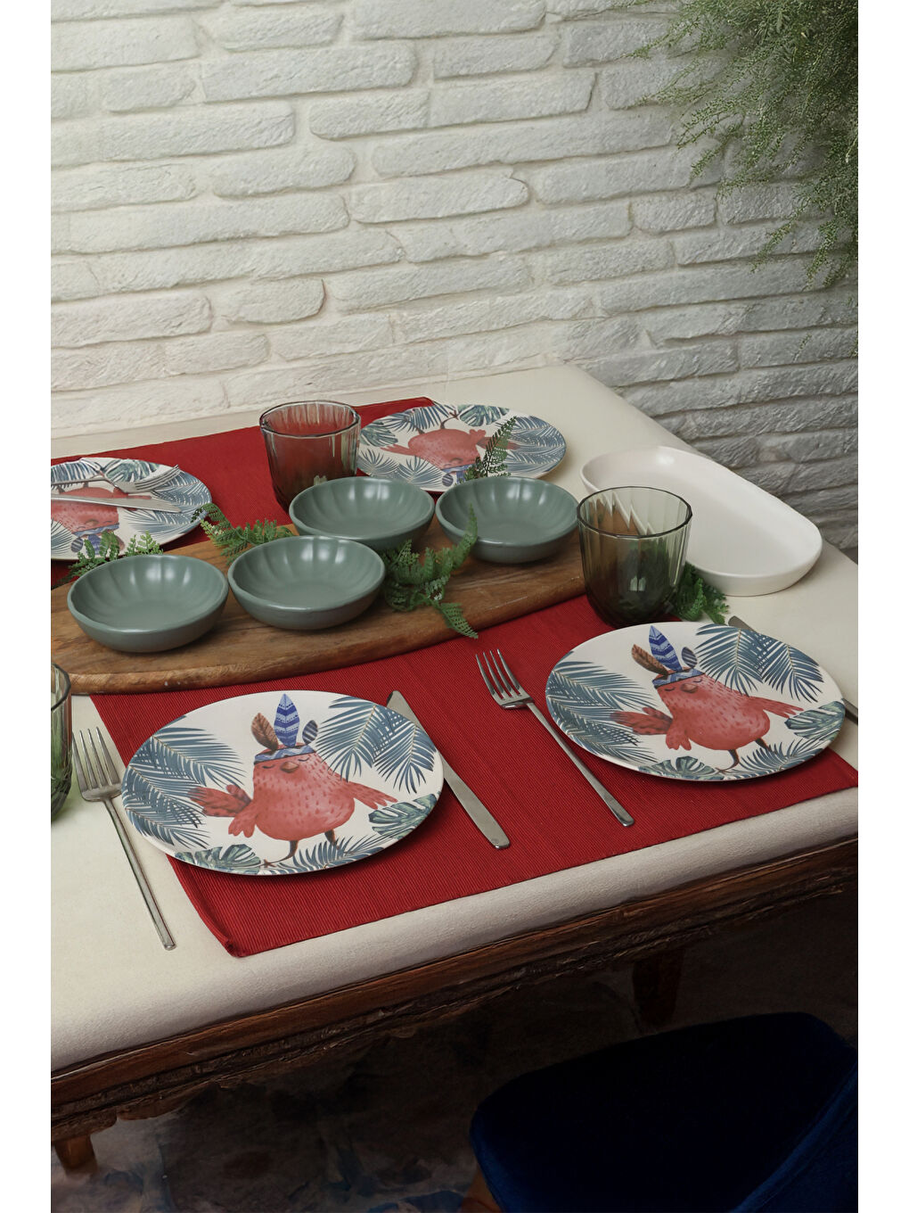 Karışık Tropik Baykuş Kahvaltı Takımı 10 Parça 4 kişilik-3