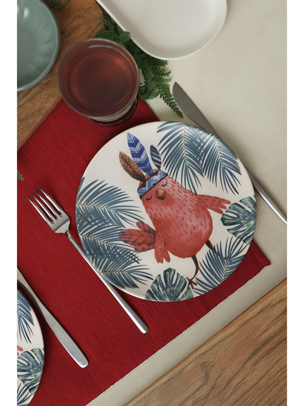 Karışık Tropik Baykuş Kahvaltı Takımı 10 Parça 4 kişilik-5