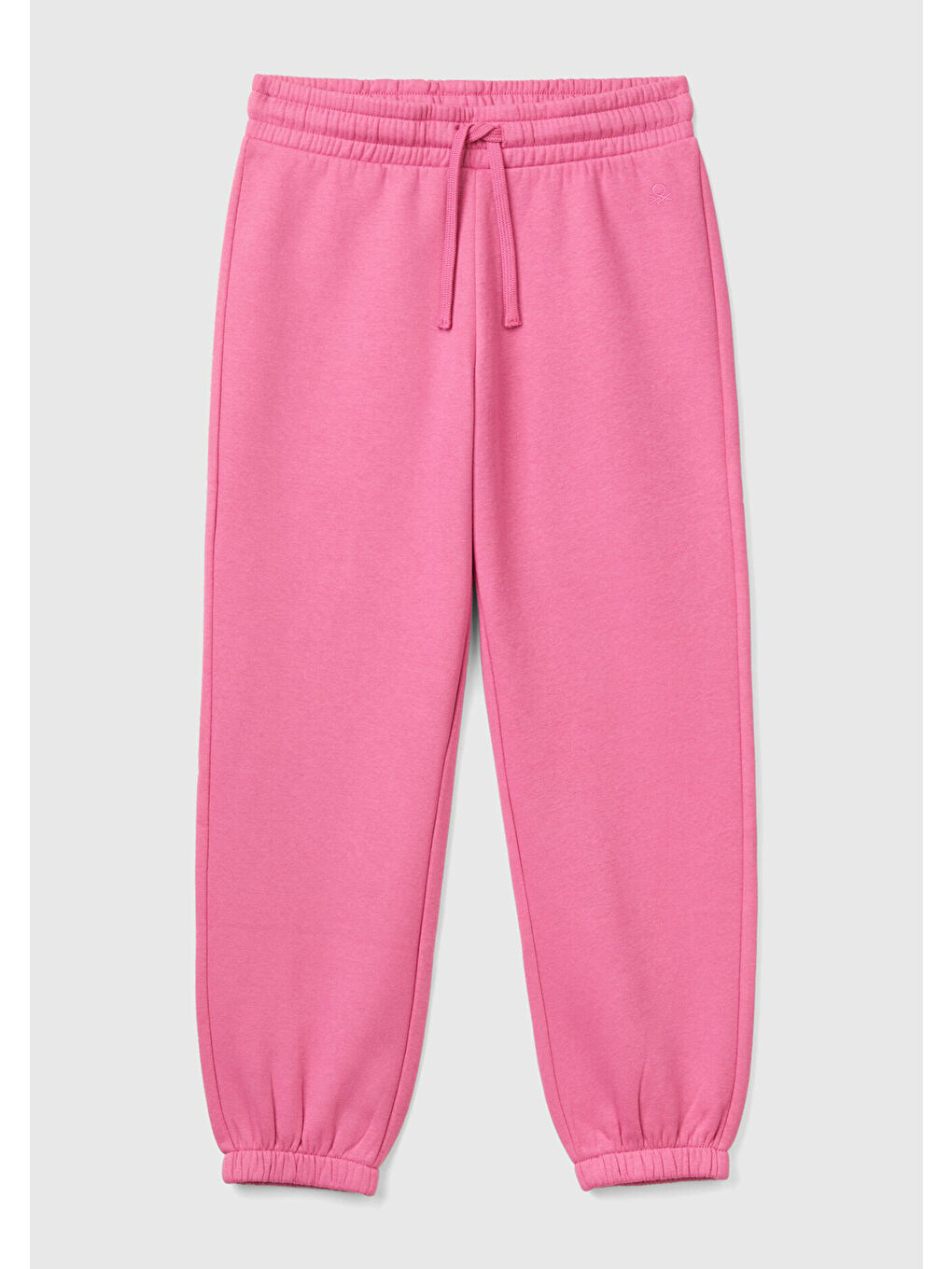 Kız Çocuk Pembe Beli Lastikli Büzgü İpli Lastikli Manşetli Eşofman Altı