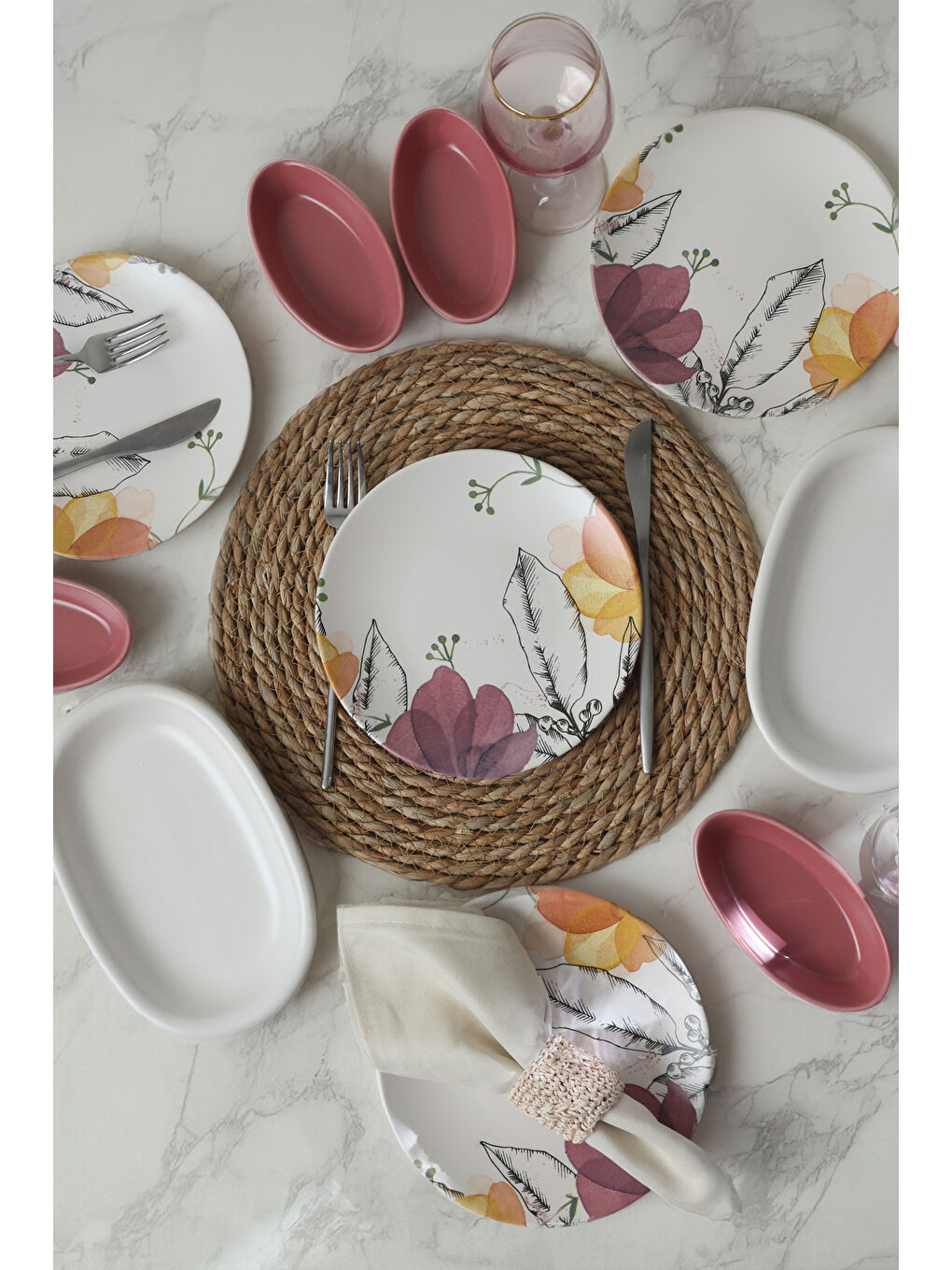 Karışık Lilia Kahvaltı Takımı 10 Parça 4 kişilik