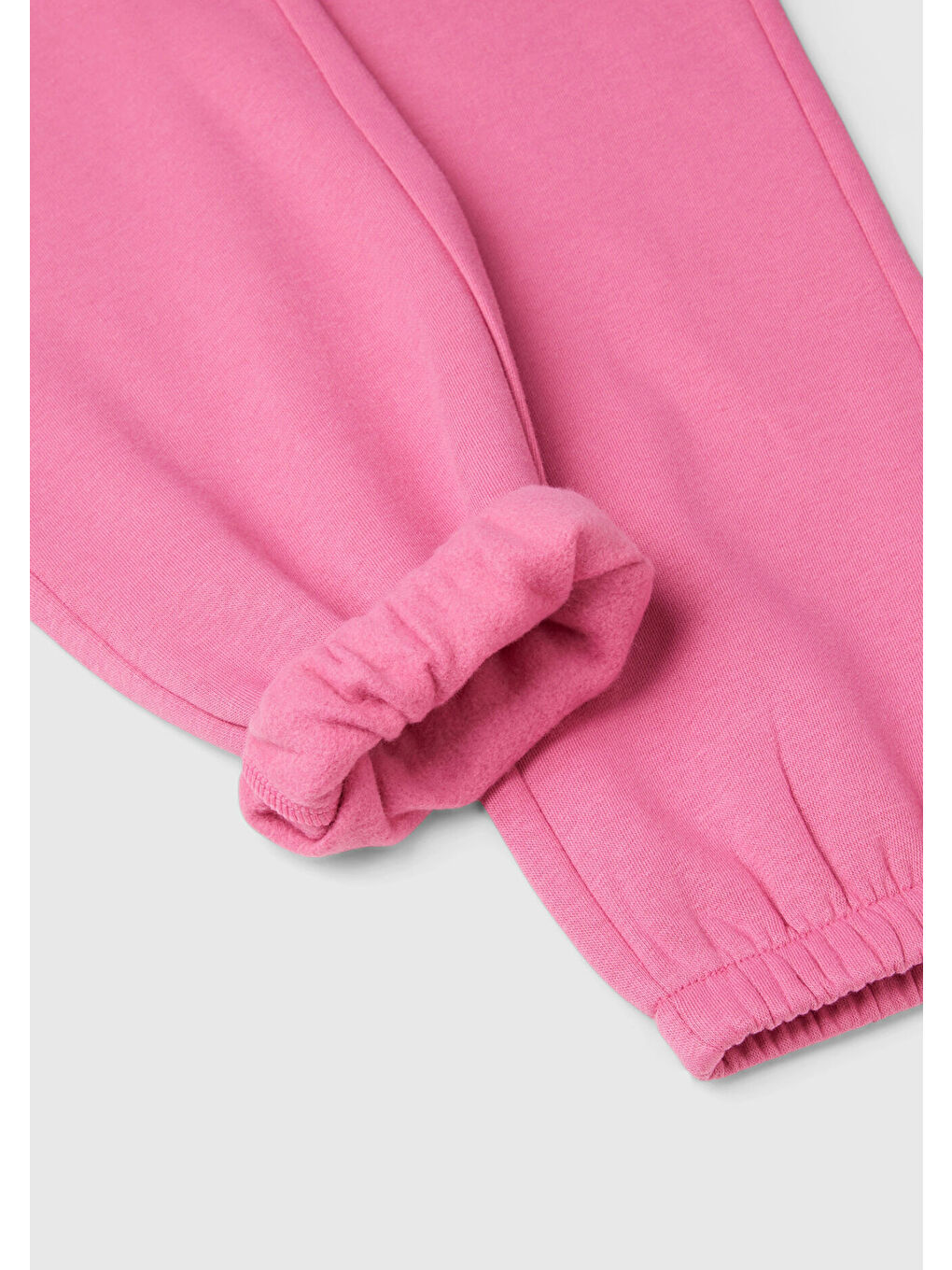 Kız Çocuk Pembe Beli Lastikli Büzgü İpli Lastikli Manşetli Eşofman Altı-2