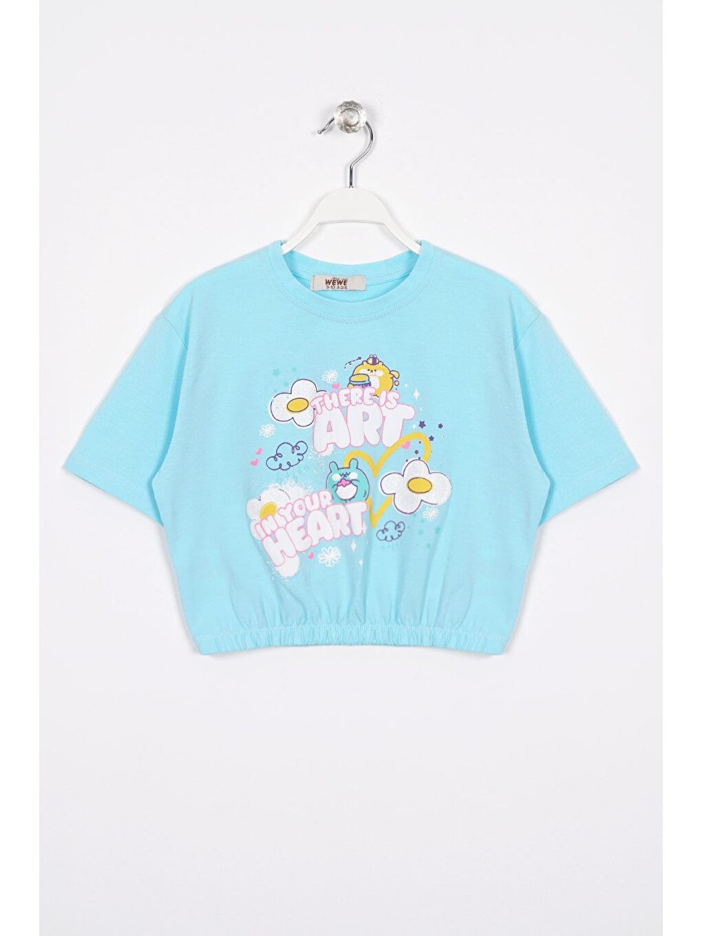 There Is Art  Baskılı Açık Mavi Renk Kız Çocuk Tişört