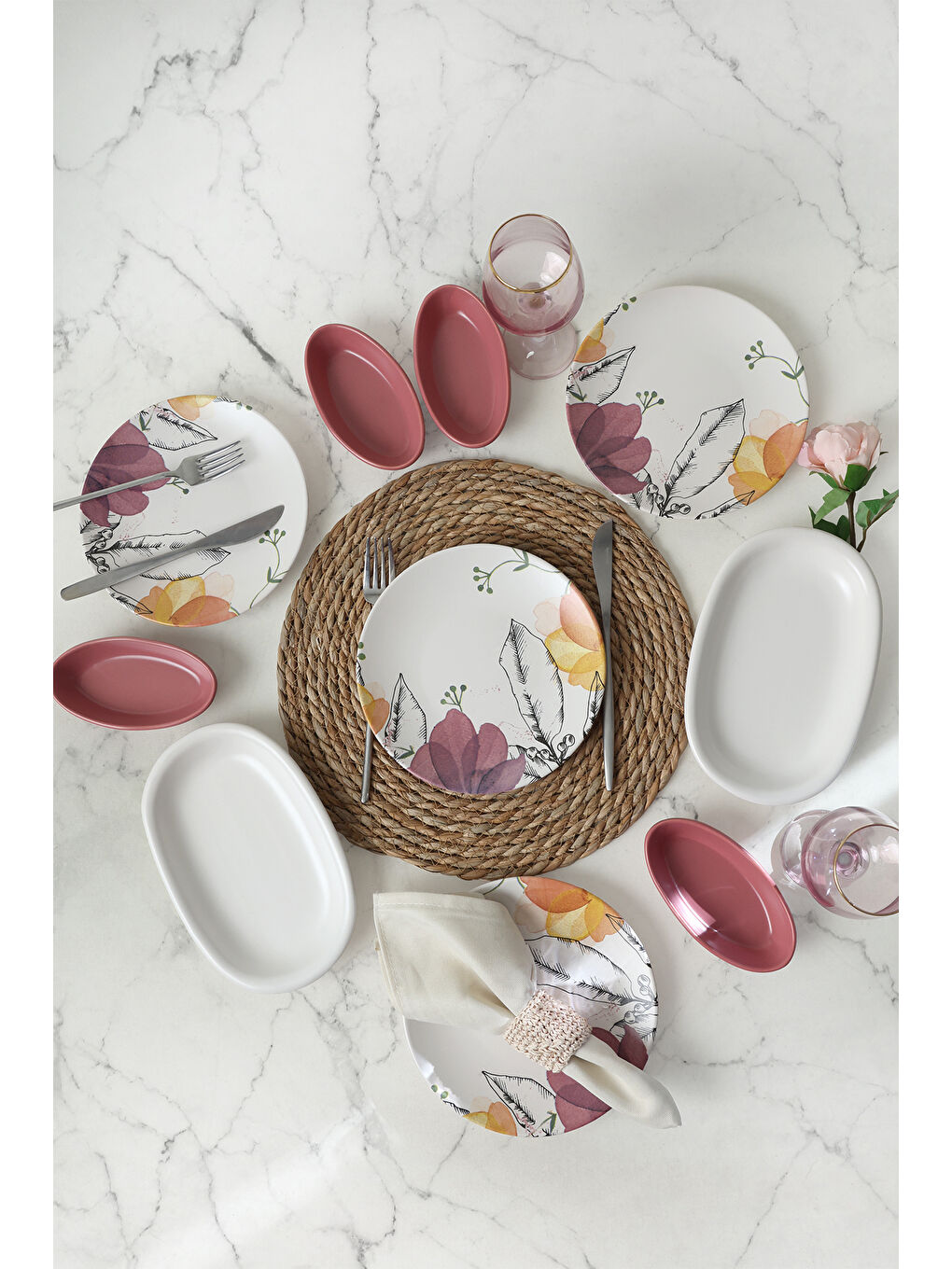 Karışık Lilia Kahvaltı Takımı 10 Parça 4 kişilik-3