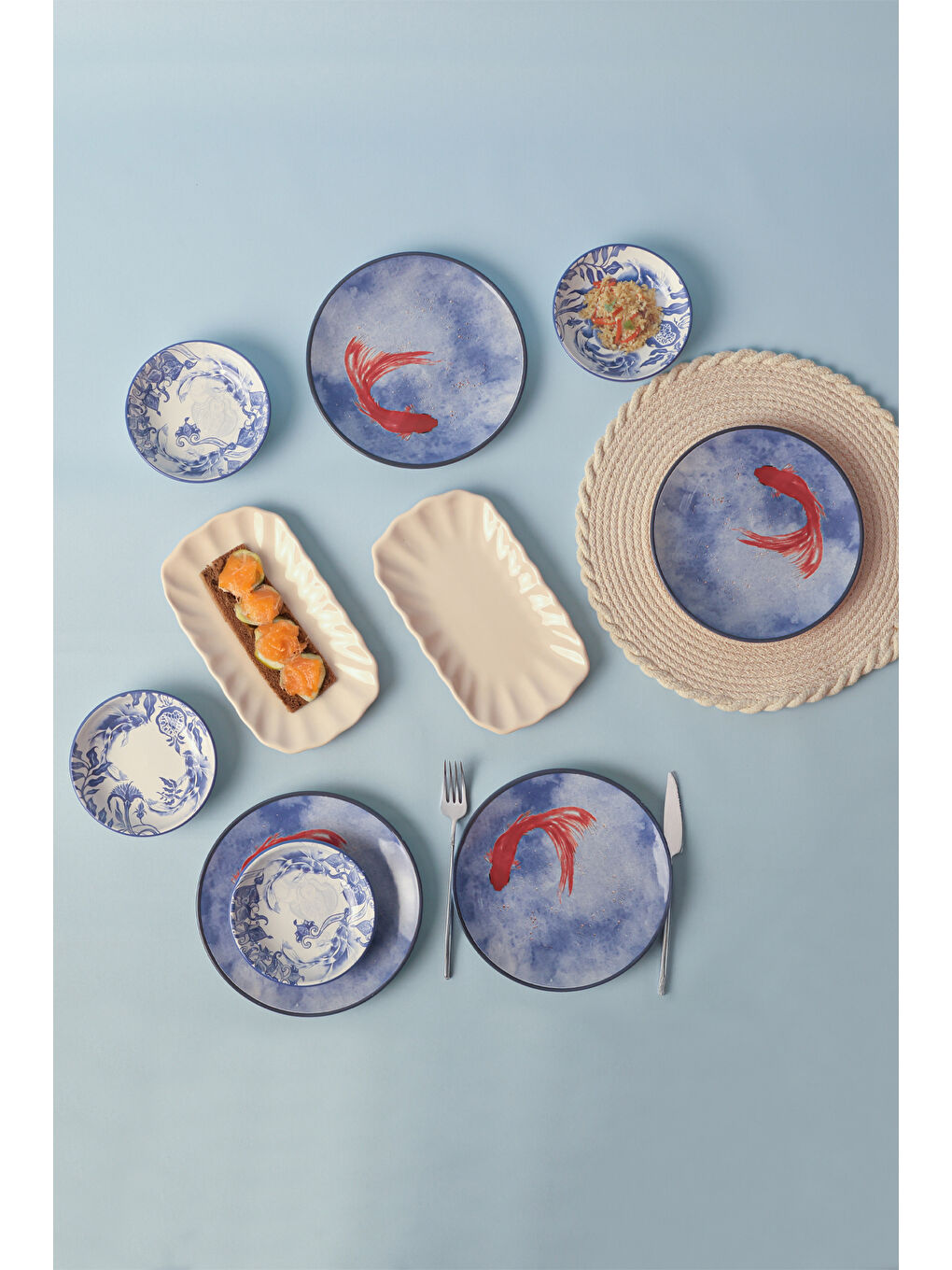 Karışık Koi Kahvaltı Takımı 10 Parça 4 kişilik-5