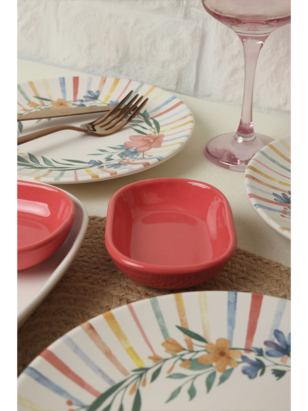 Karışık Soft Flowers Kahvaltı Takımı 10 Parça 4 kişilik-2