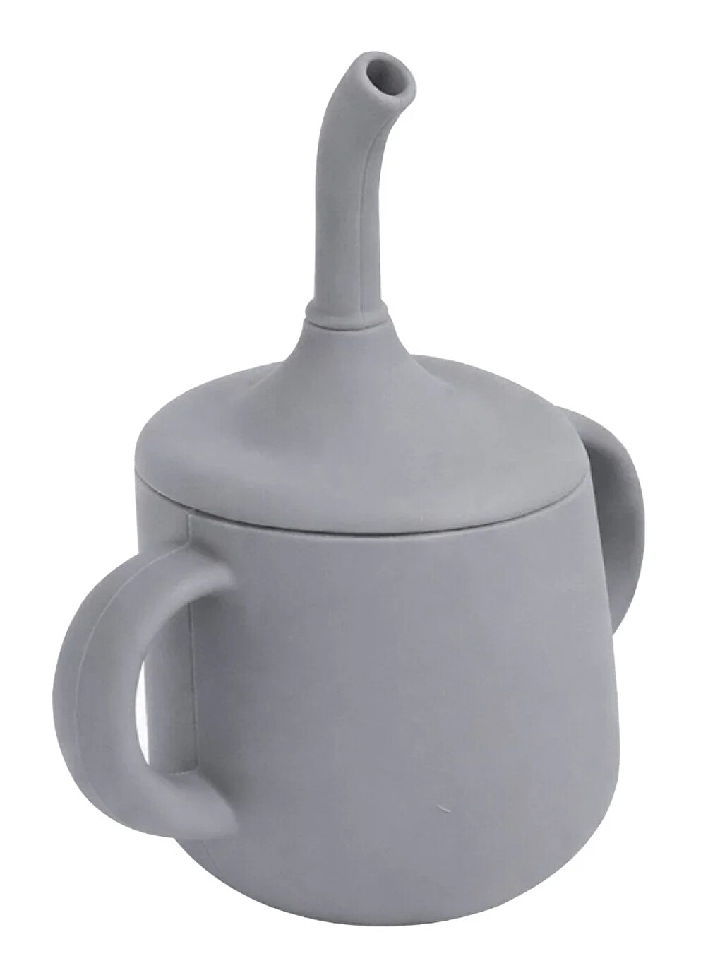 Silikon Pipetli Bardak Gri