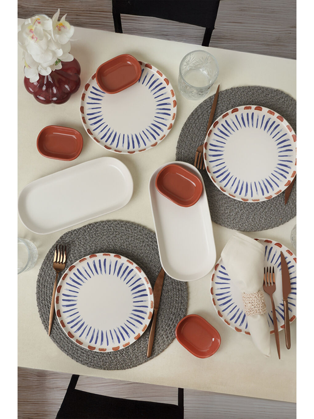 Karışık Red Line Kahvaltı Takımı 10 Parça 4 kişilik