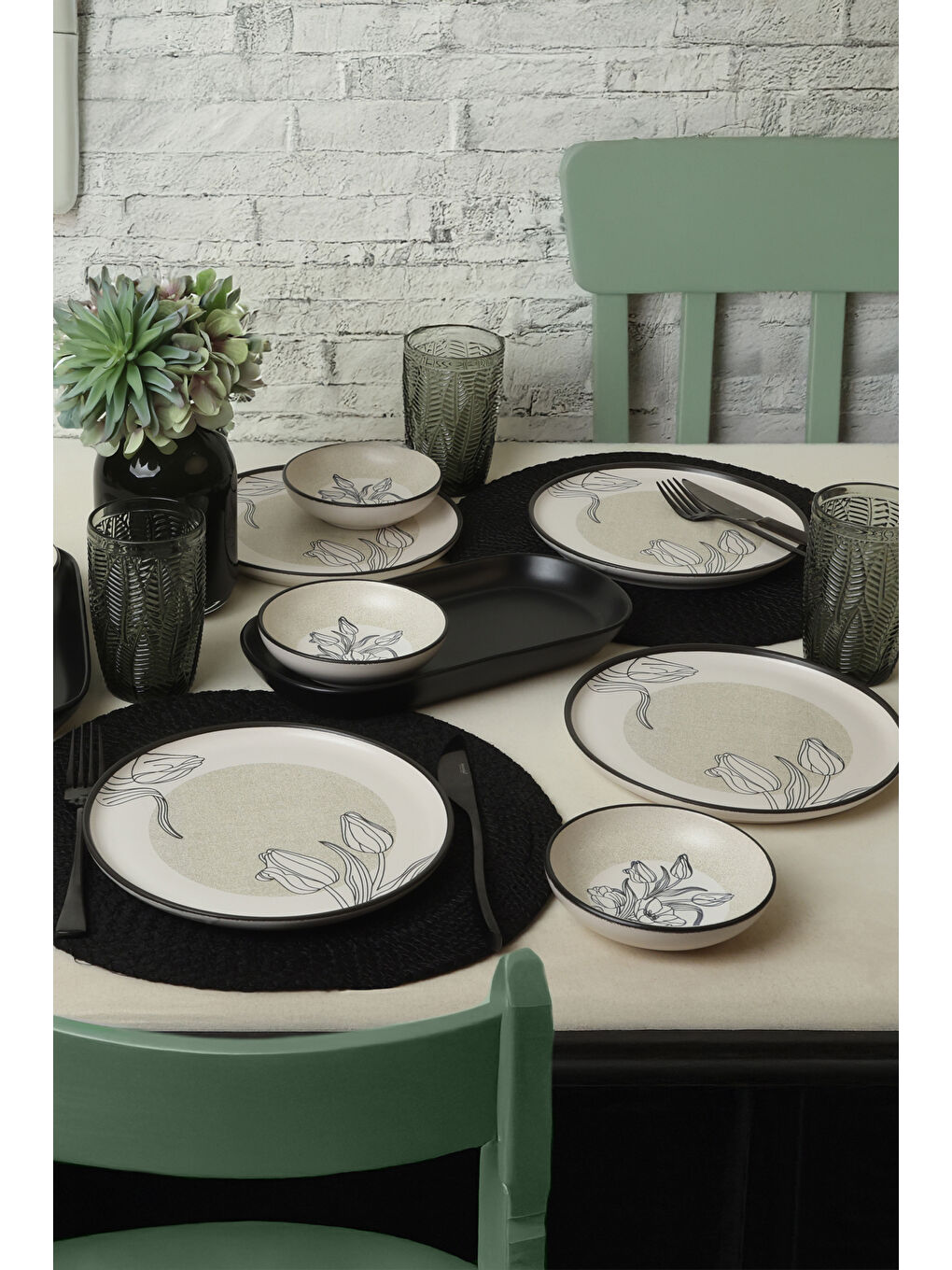 Karışık Shade Flowers Kahvaltı Takımı 10 Parça 4 kişilik-1