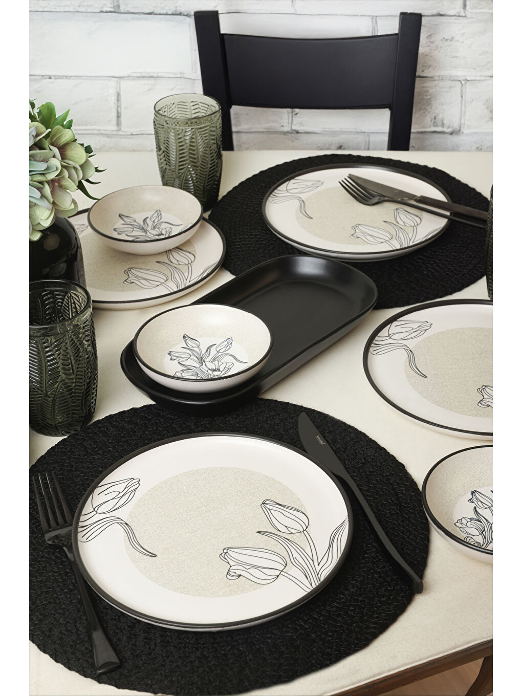 Karışık Shade Flowers Kahvaltı Takımı 10 Parça 4 kişilik-2