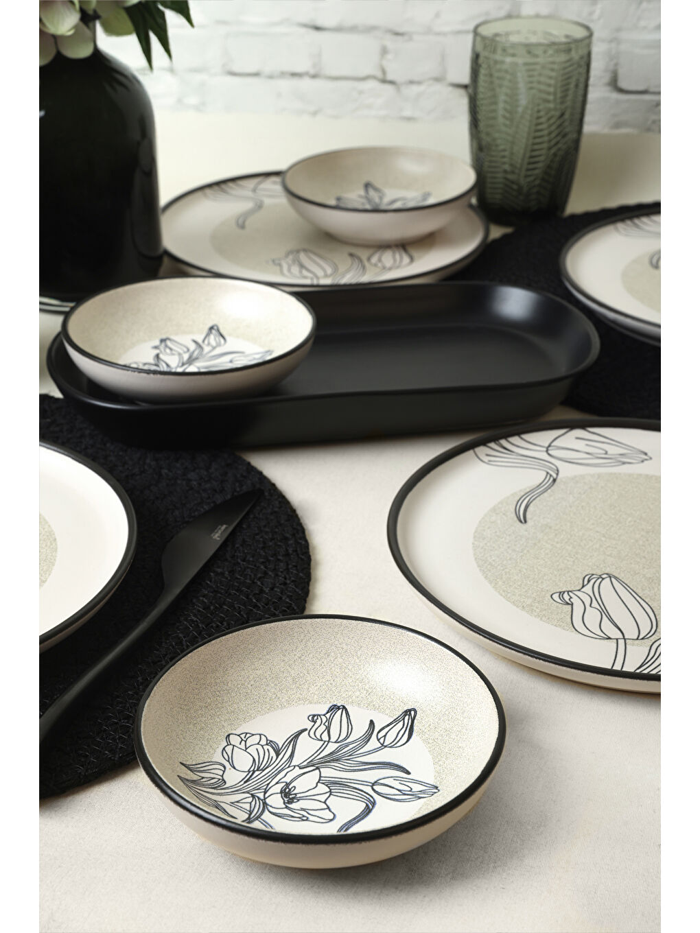 Karışık Shade Flowers Kahvaltı Takımı 10 Parça 4 kişilik-3