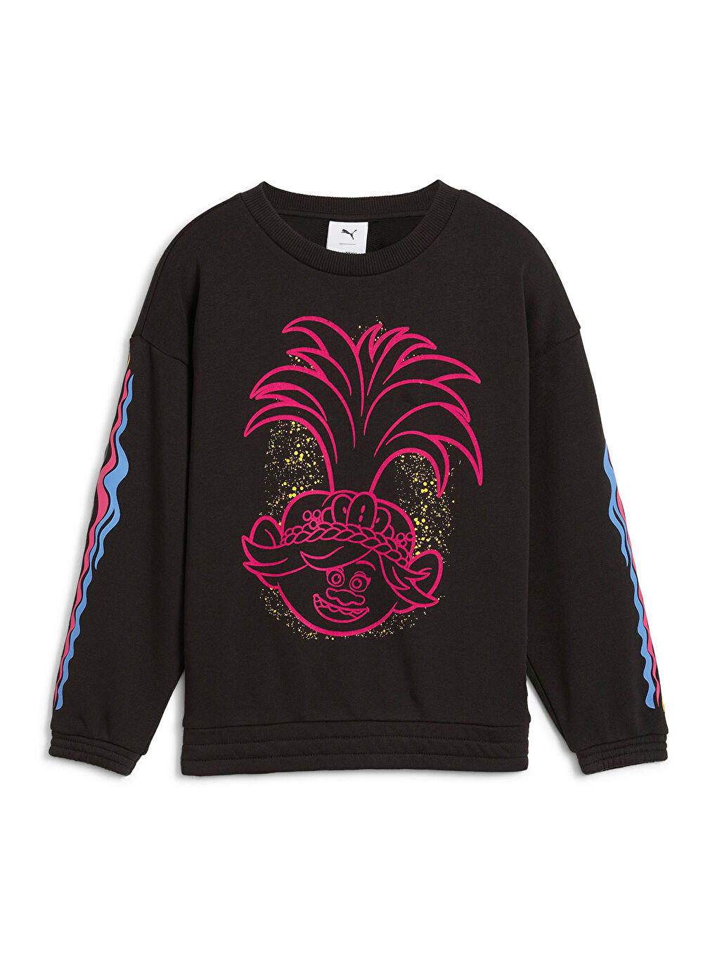 X Trolls Crew Erkek Çocuk Siyah Yuvarlak Yaka Sweatshirt-3