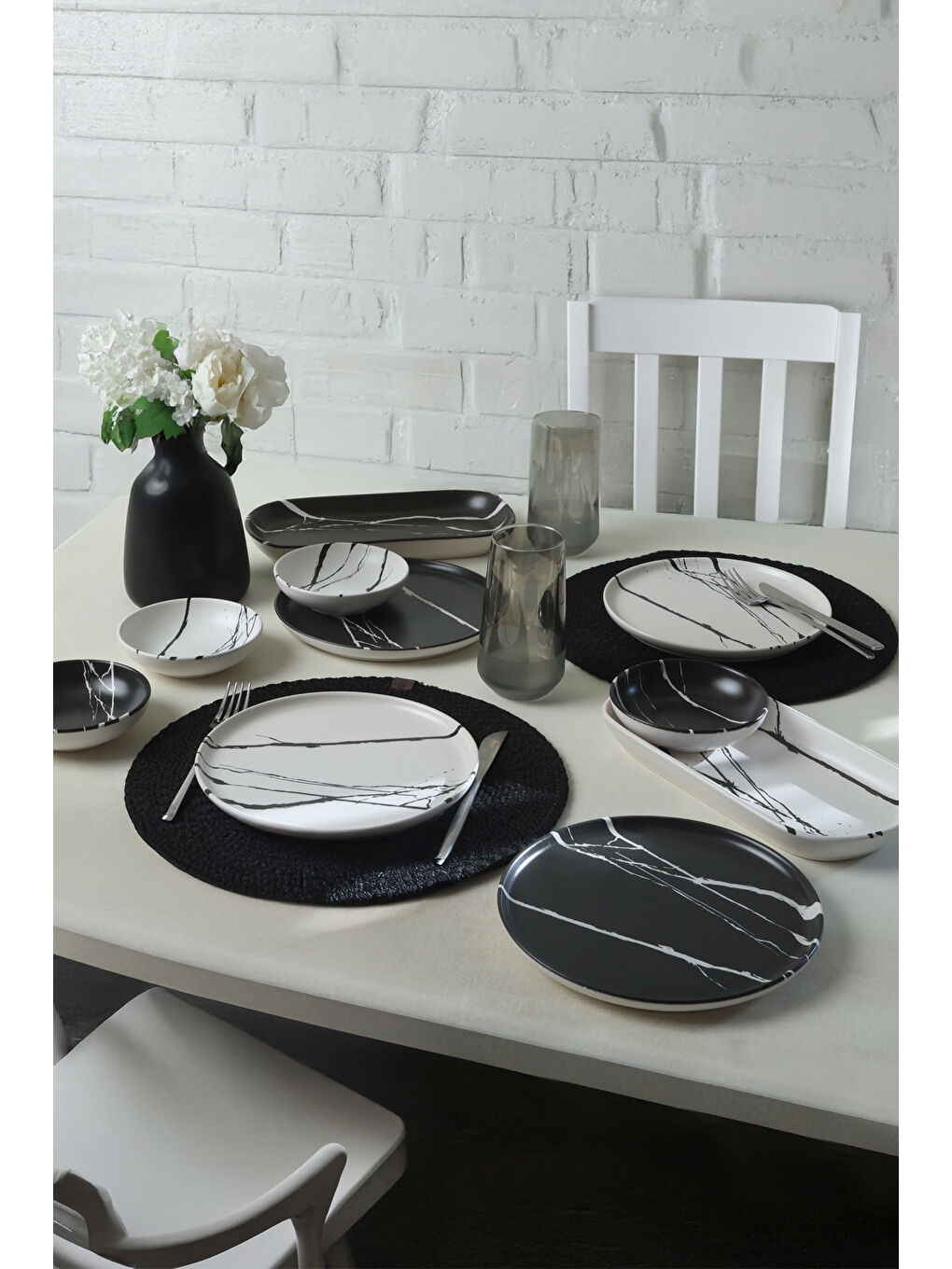 Karışık Mermer Kahvaltı Takımı 10 Parça 4 kişilik-1