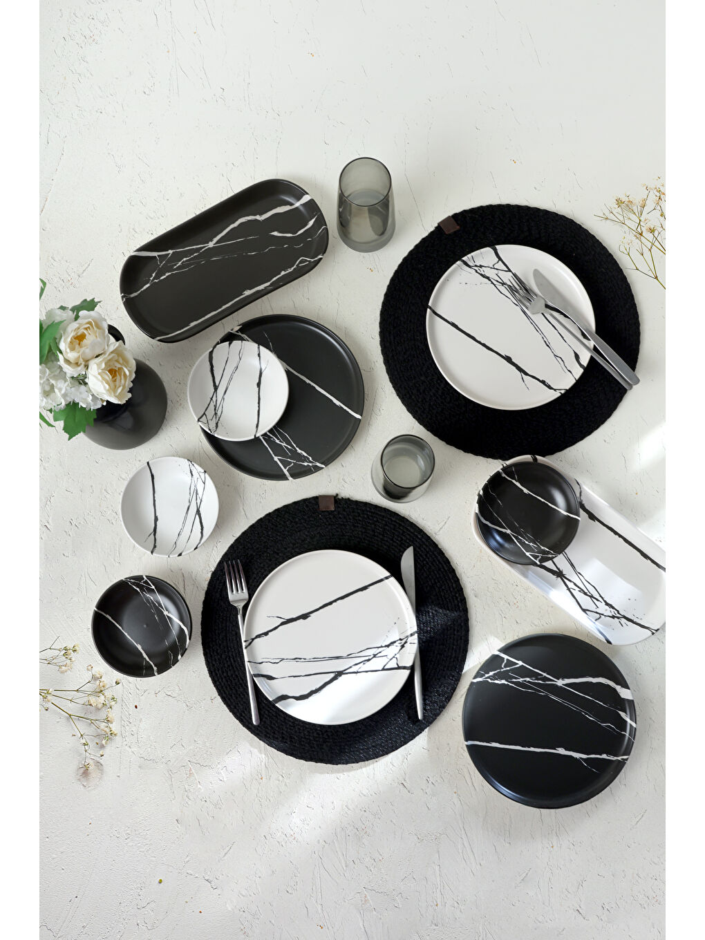 Karışık Mermer Kahvaltı Takımı 10 Parça 4 kişilik-5