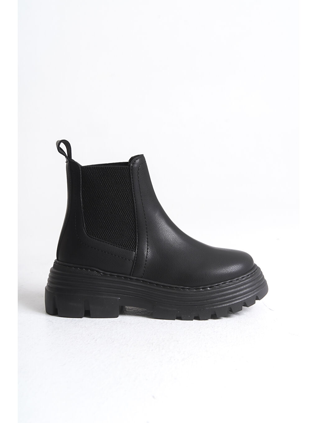 Kadın Siyah Kalın EVA Taban Lastikli Bot-3