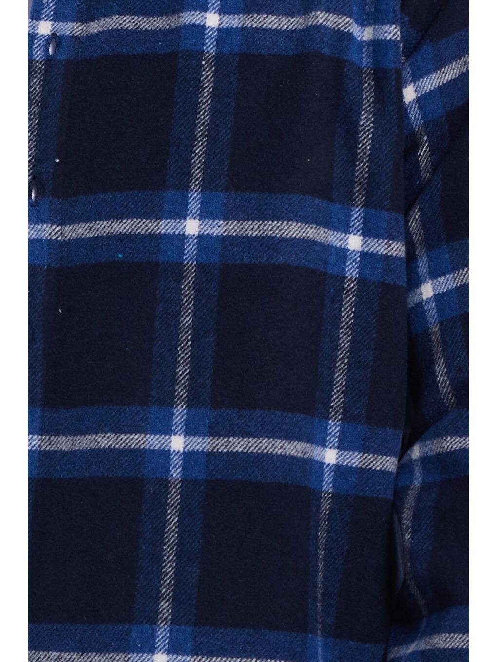Lacivert Erkek Relax Fit Rahat Kesim Kışlık Kareli Oduncu Gömlek-3