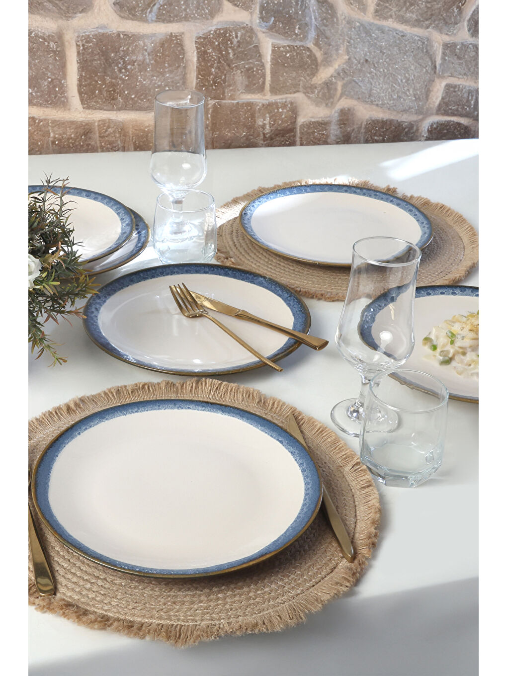 Karışık Reaktif Kobalt Ege Servis Tabağı 26 cm 6 Adet