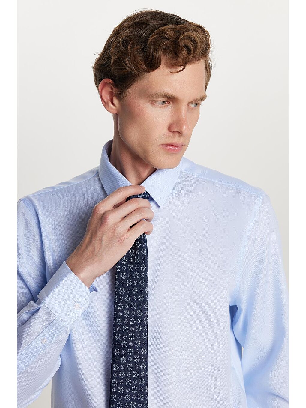 Mavi Slim Fit Beyaz Non-Iron %100 Pamuk Doğa Dostu Ekoteks Belgeli Ütü Gerektirmez Gömlek-1