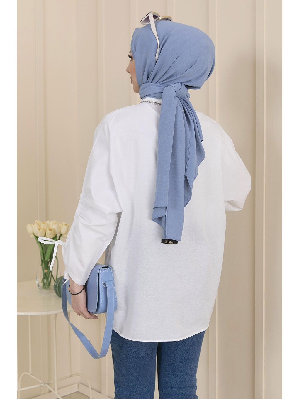 Gömlek Yaka Kadın Beyaz Gömlek - 11443-4