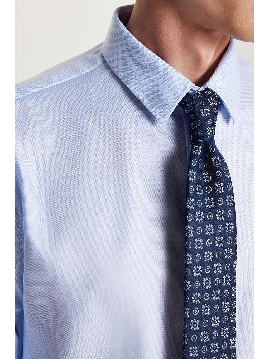 Mavi Slim Fit Beyaz Non-Iron %100 Pamuk Doğa Dostu Ekoteks Belgeli Ütü Gerektirmez Gömlek-2