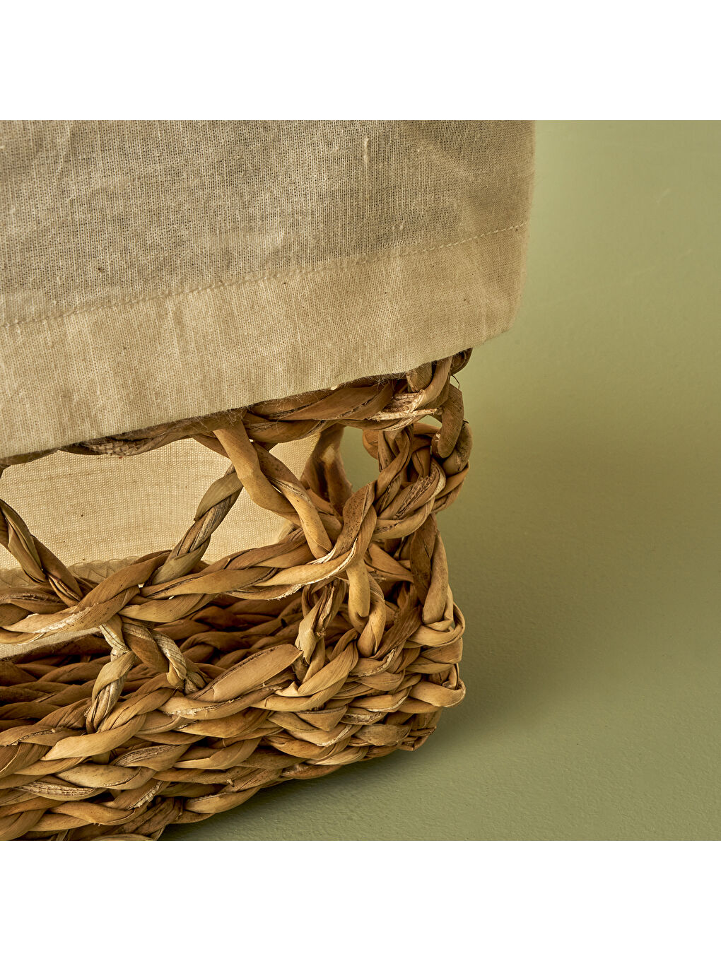 Bej Diana Dikdörtgen Bezli Sepet Naturel (26x16x12 cm)-1