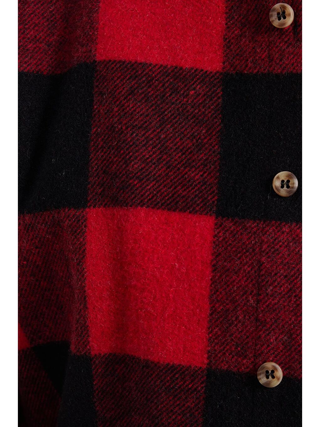 Kırmızı Erkek Slim Fit Dar Kesim Kareli Kışlık Oduncu Gömlek-4