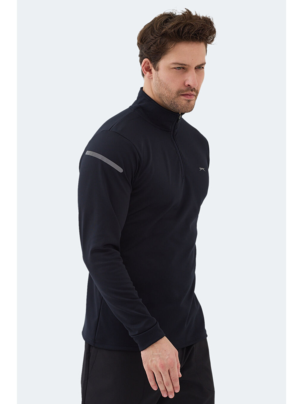 INTIMATE I Erkek Dik Yaka Fermuarlı Lacivert Sweatshırt-3