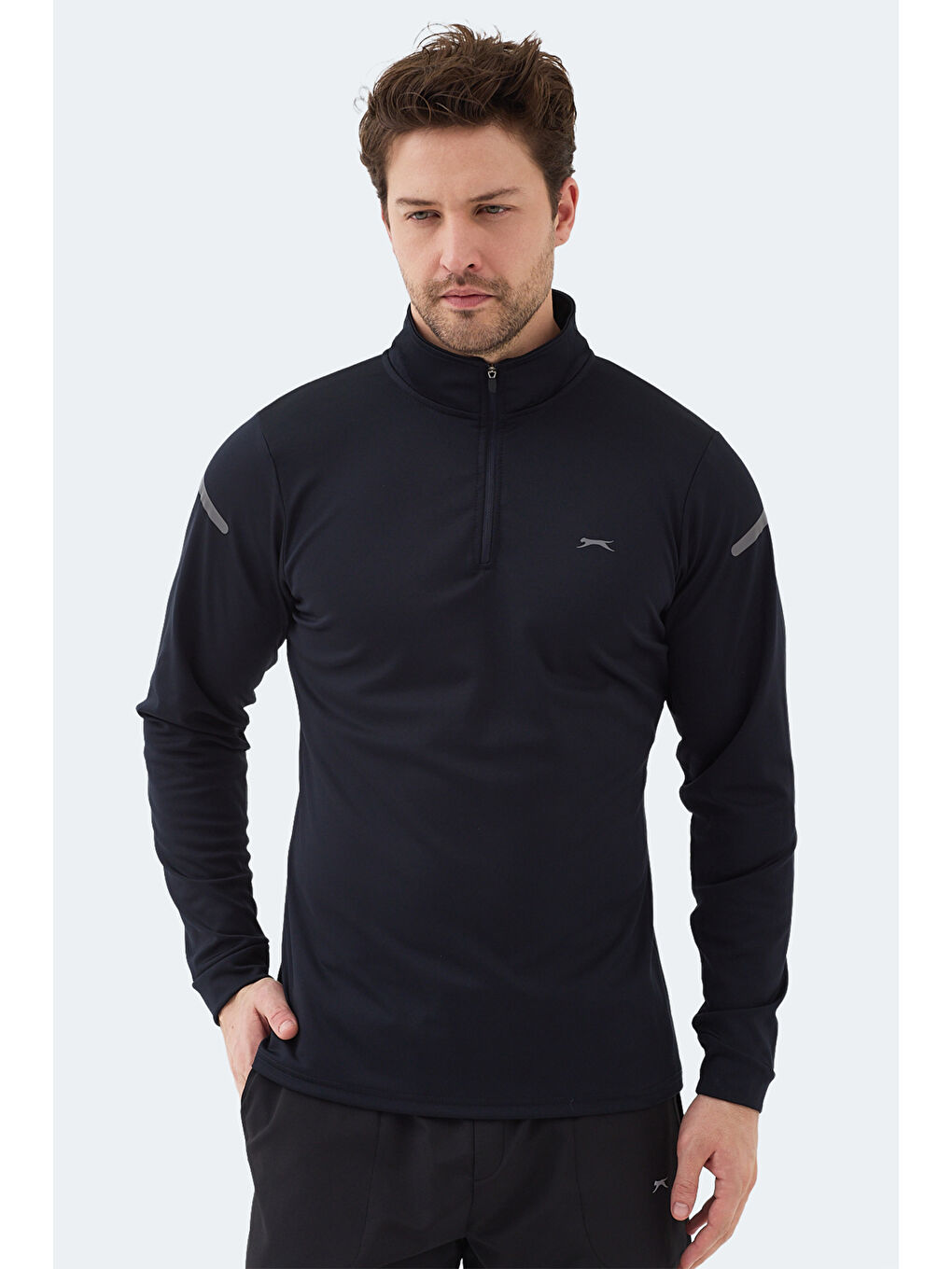 INTIMATE I Erkek Dik Yaka Fermuarlı Lacivert Sweatshırt-4