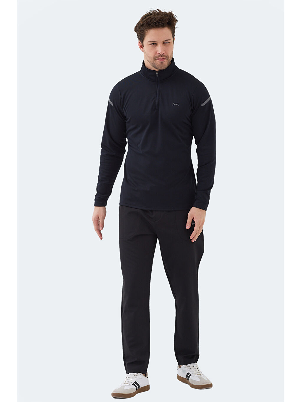 INTIMATE I Erkek Dik Yaka Fermuarlı Lacivert Sweatshırt-5