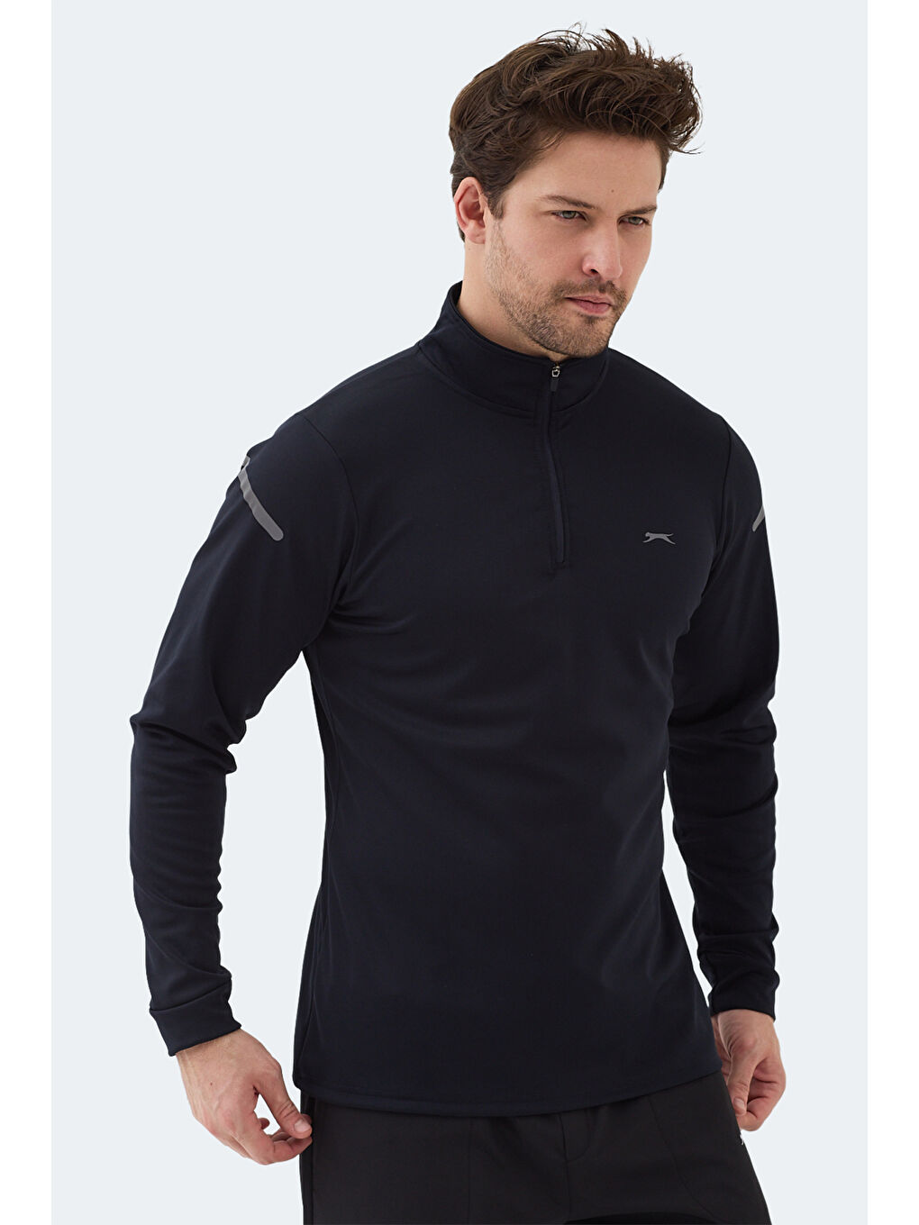 INTIMATE I Erkek Dik Yaka Fermuarlı Lacivert Sweatshırt-6