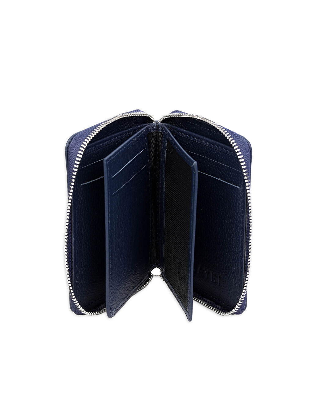 Lacivert Floter 100% Deri Fermuarlı Cüzdan-1