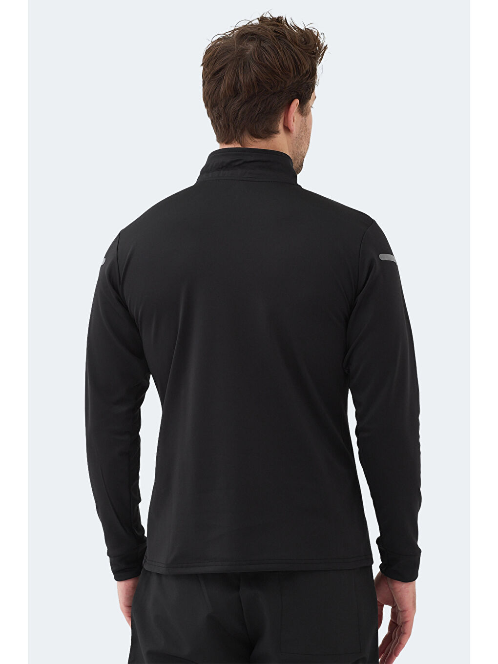 INTIMATE I Erkek Dik Yaka Fermuarlı Siyah Sweatshırt-2