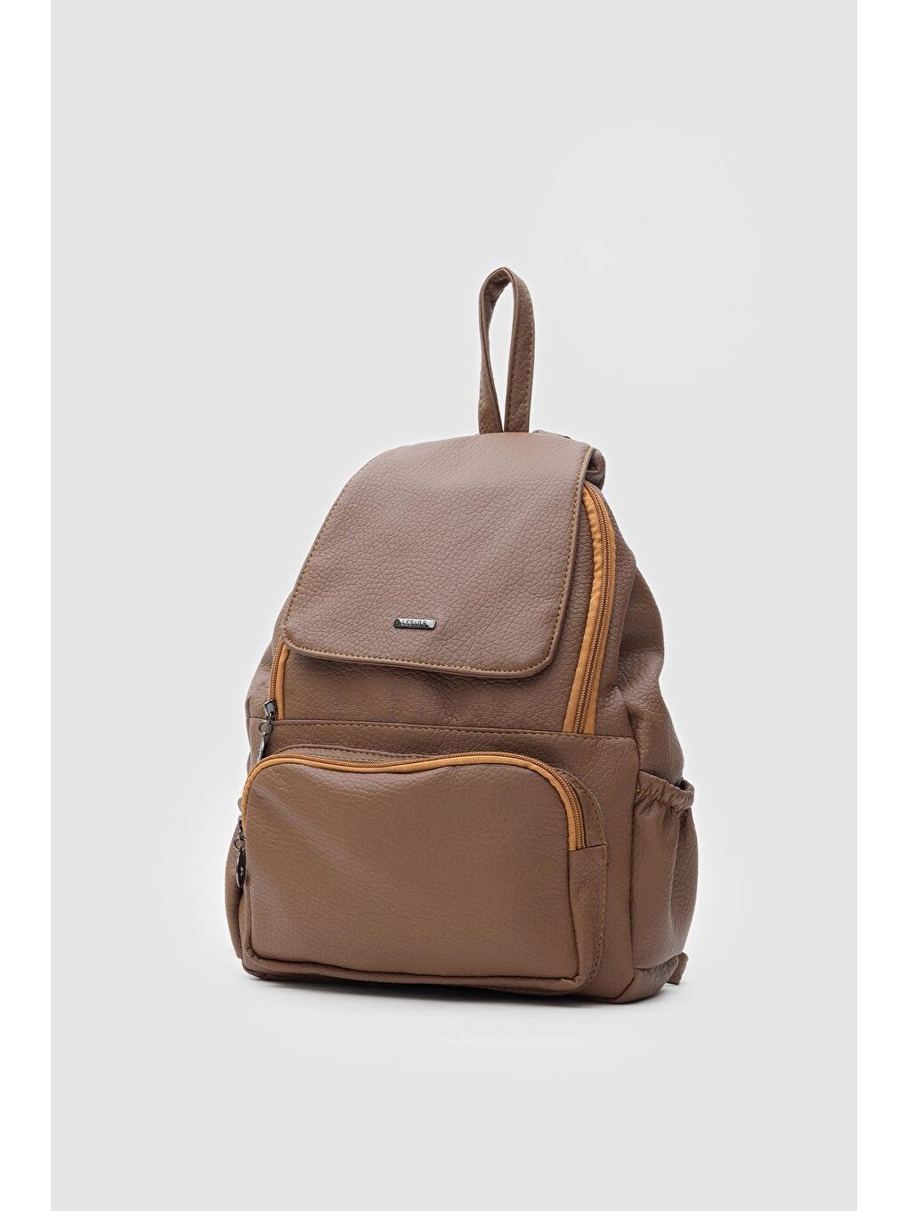 Kahverengi Julia Yıkama Deri Sırt Çantası Taba-1