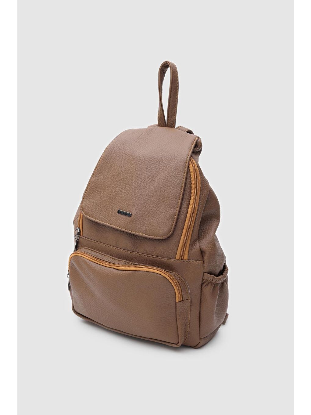 Kahverengi Julia Yıkama Deri Sırt Çantası Taba-2