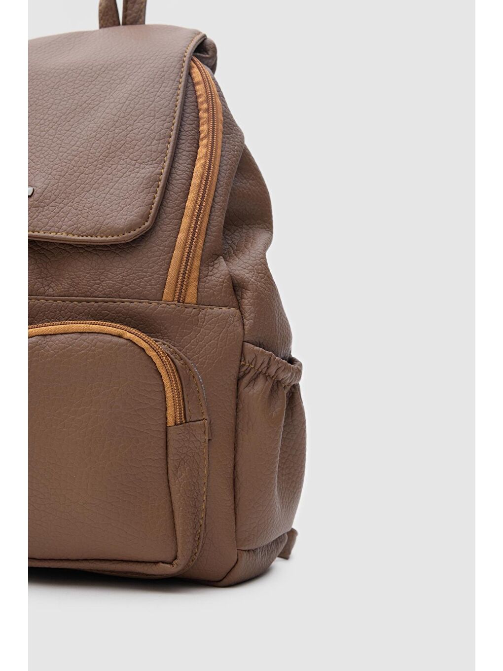 Kahverengi Julia Yıkama Deri Sırt Çantası Taba-3