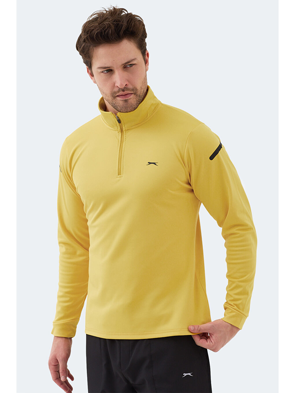 INTIMATE I Erkek Dik Yaka Fermuarlı Sarı Sweatshırt-4