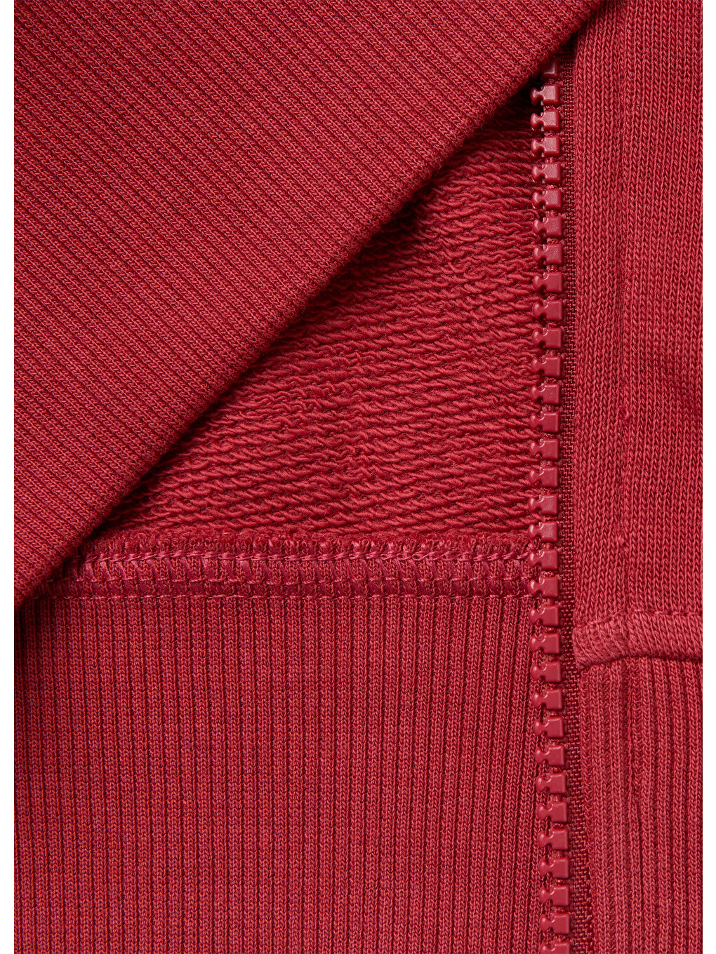 Kız Çocuk Kırmızı Önü İşlemeli Ribanalı Cepli Kapüşonlu Fermuarlı Sweatshirt-2