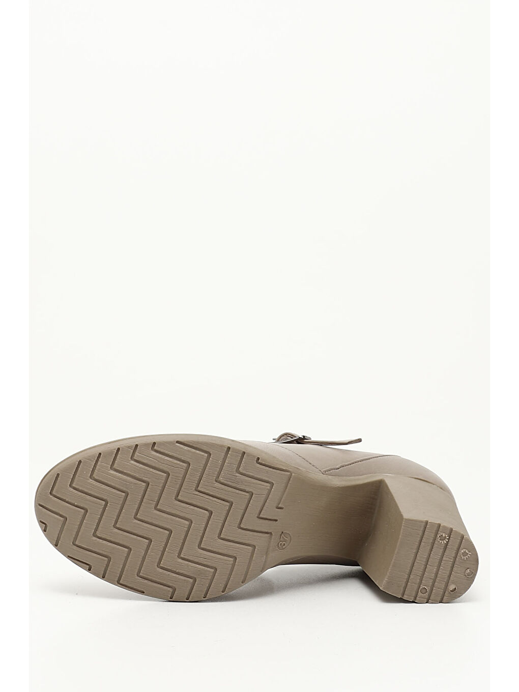 Bej Kadın BEJ-CAMEL Kalın Topuklu Hakiki Deri Ayakkabı-3