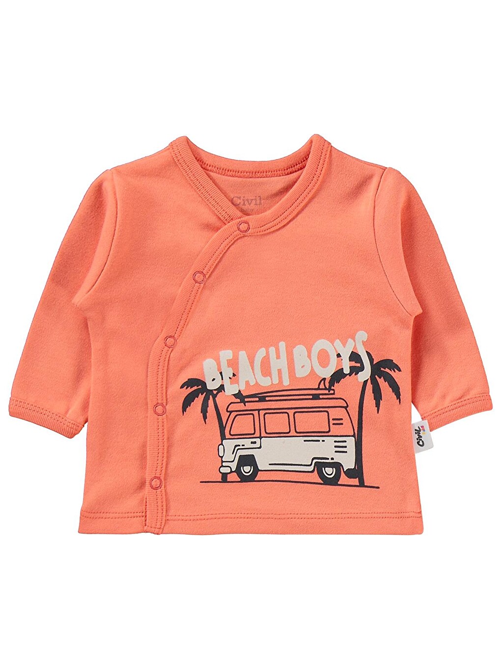 Mercan Baby Beach Boys Baskılı Zıbın Takımları - Kırmızı-2
