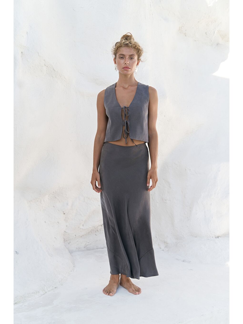 Katanya Antrasit Yelek Etek Takım-1