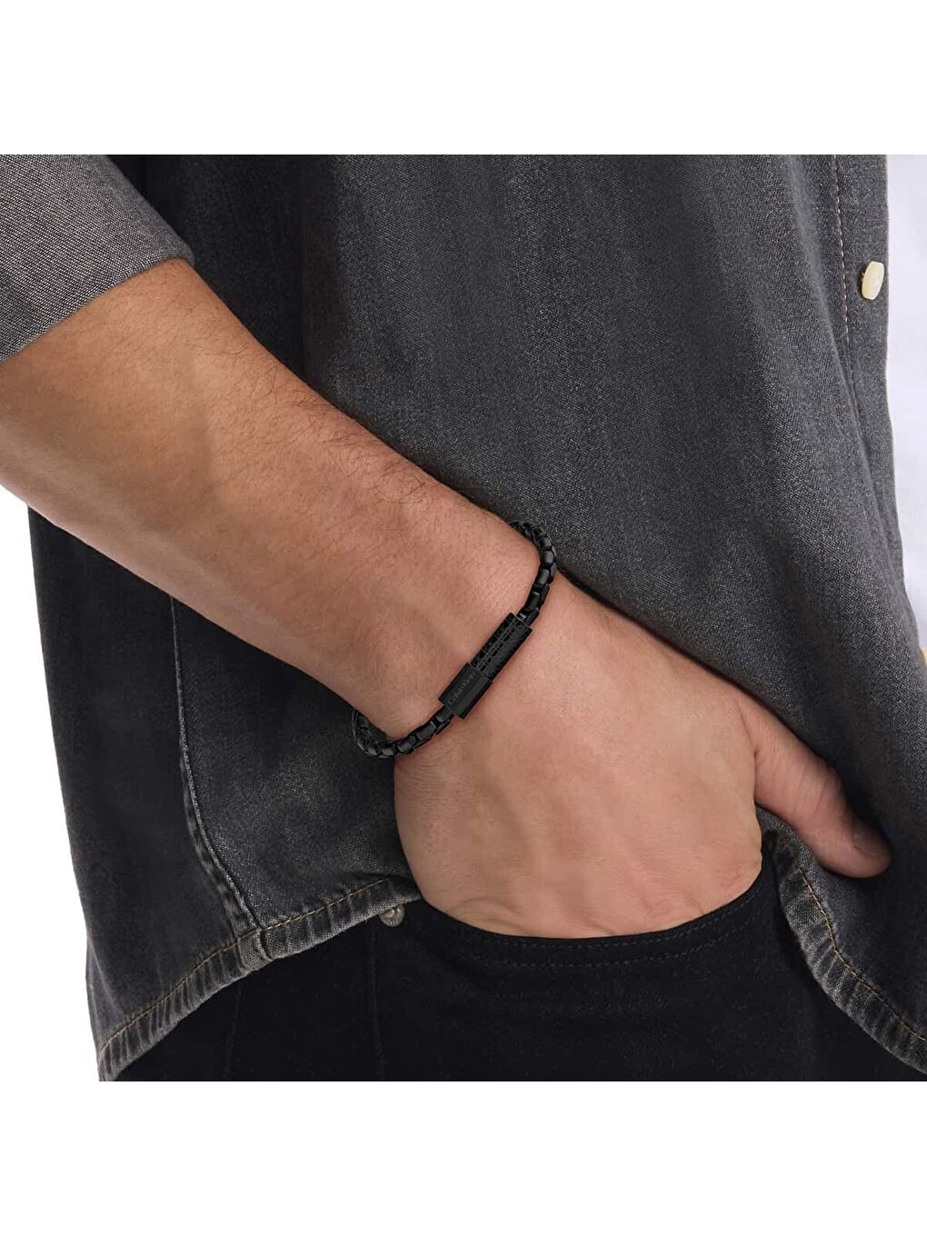 Siyah CKJ35100096 Erkek Bileklik-2