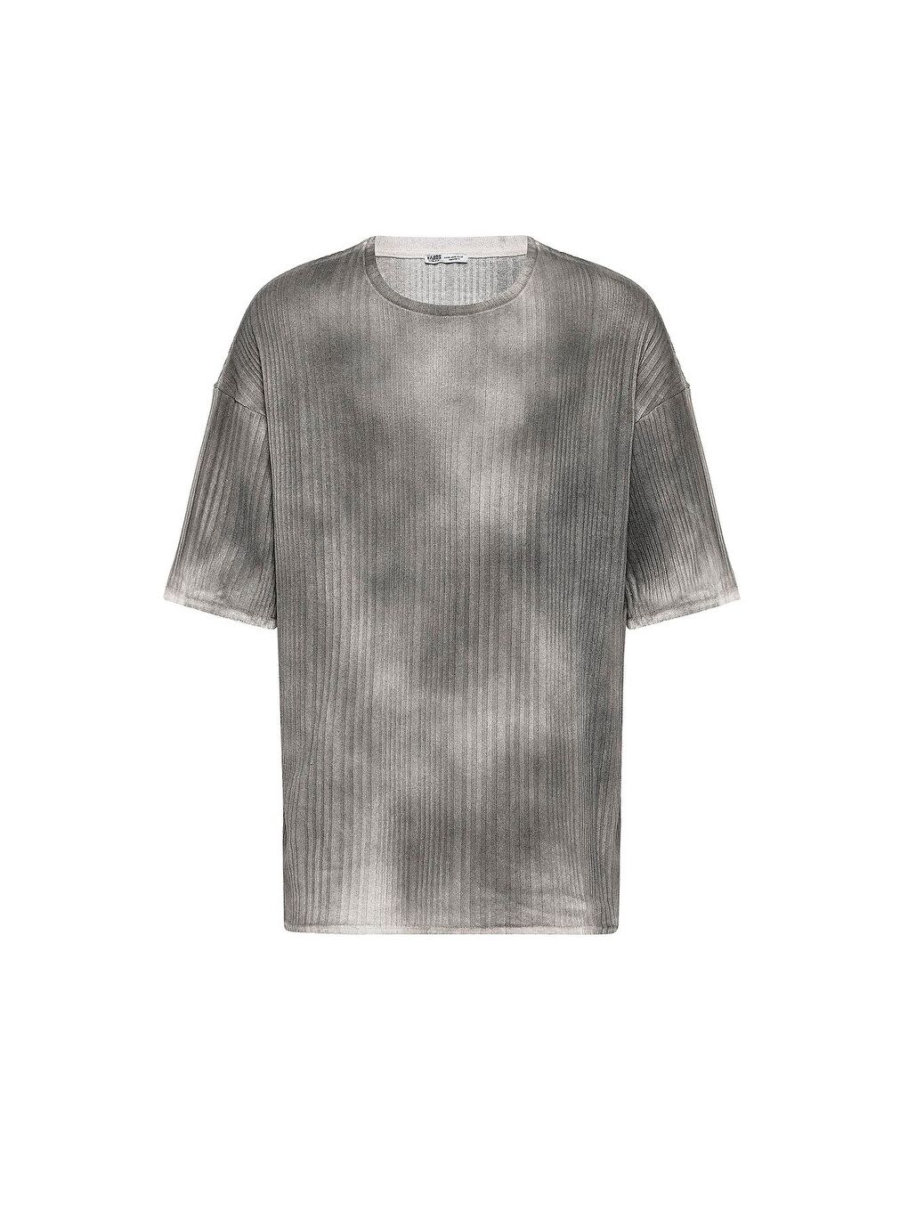 Yıkamalı Oversize Triko Tişört Siyah-1