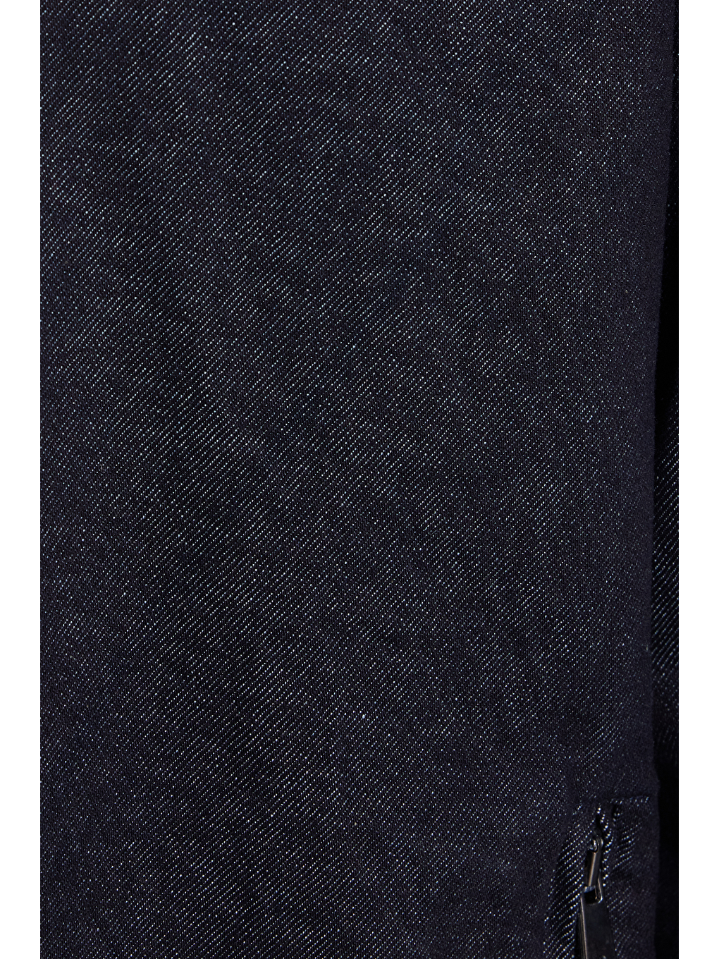 Erkek Regular Fit Rahat Kesim Kadife Yaka Fermuarlı Denim Lacivert Ceket-4