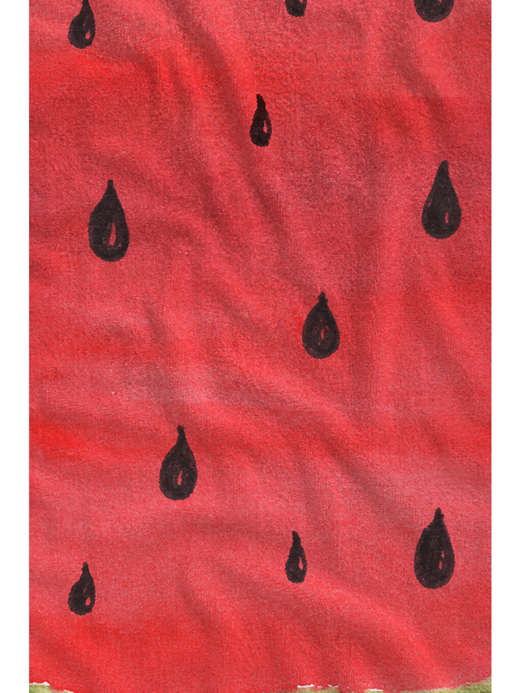 Kırmızı Karpuz Dilimi Ve Siyah Çekirdek Desenli 70x150 Cm Dijital Baskılı Plaj Ve Banyo Havlusu-1