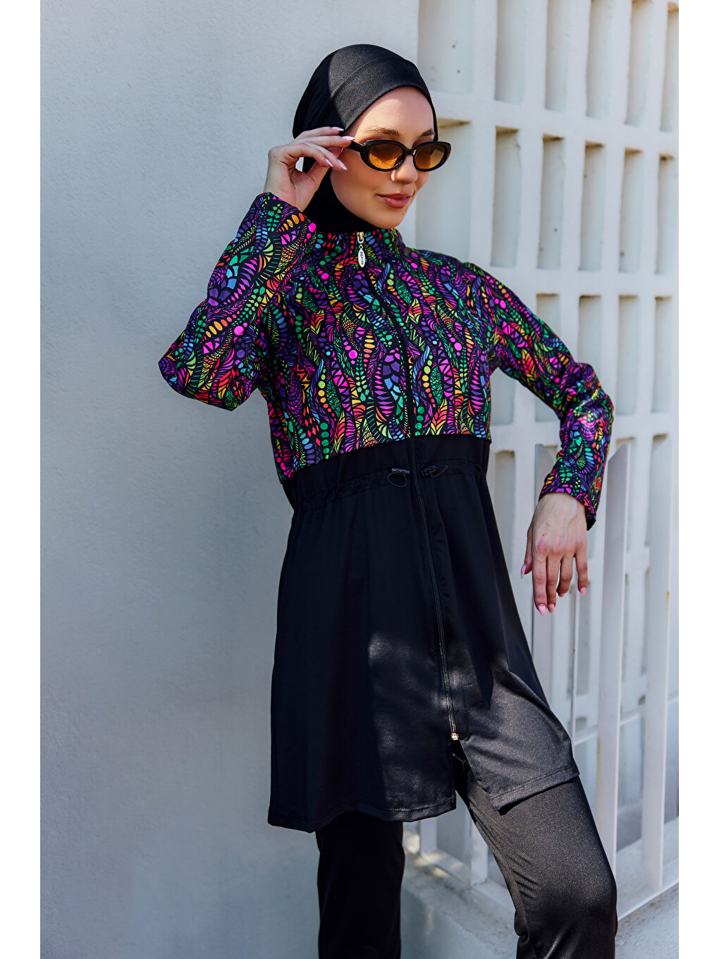 Tam Kapalı Tesettür Mayo Siyah01 R5101 Neşe