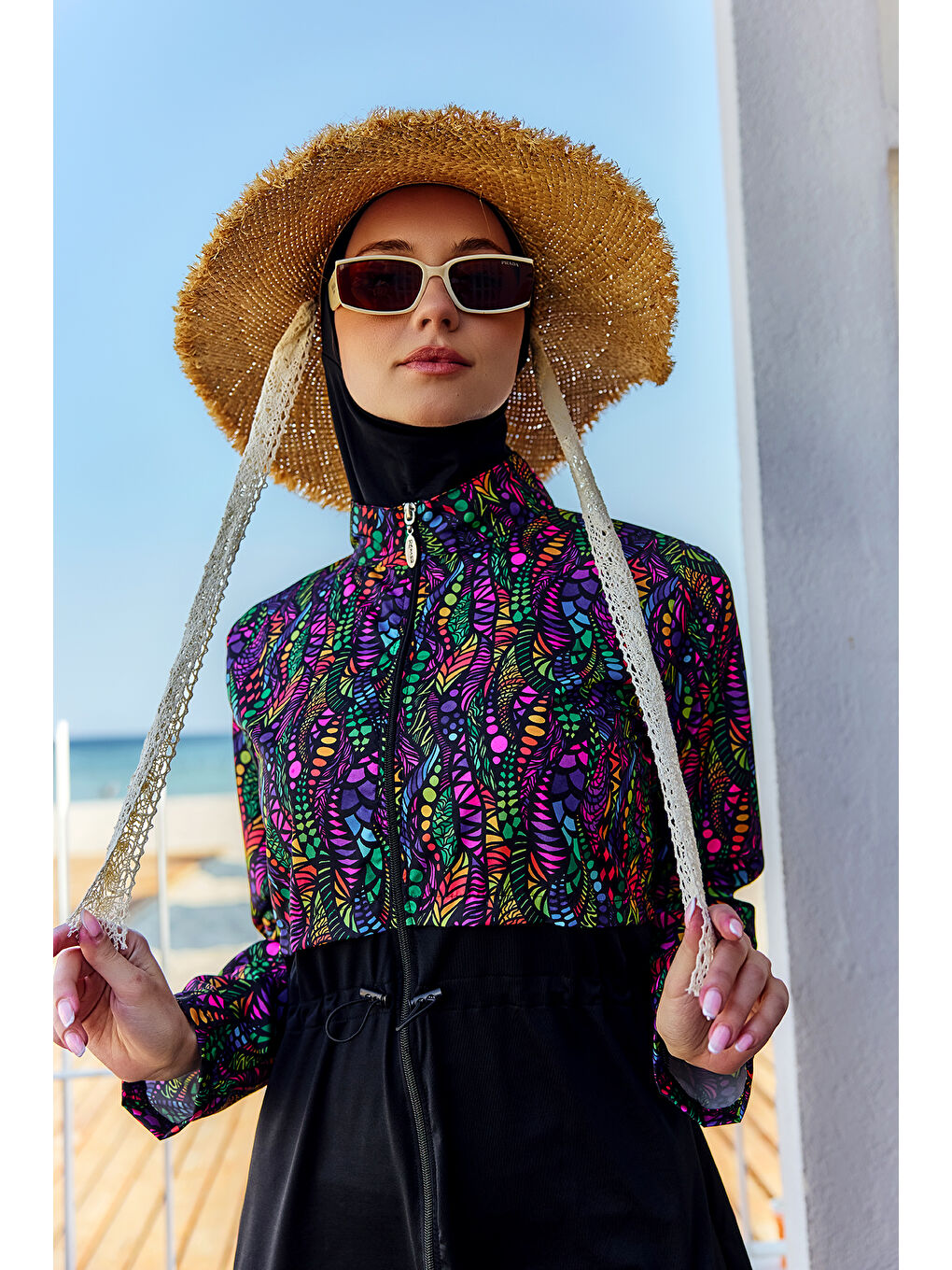 Tam Kapalı Tesettür Mayo Siyah01 R5101 Neşe-2