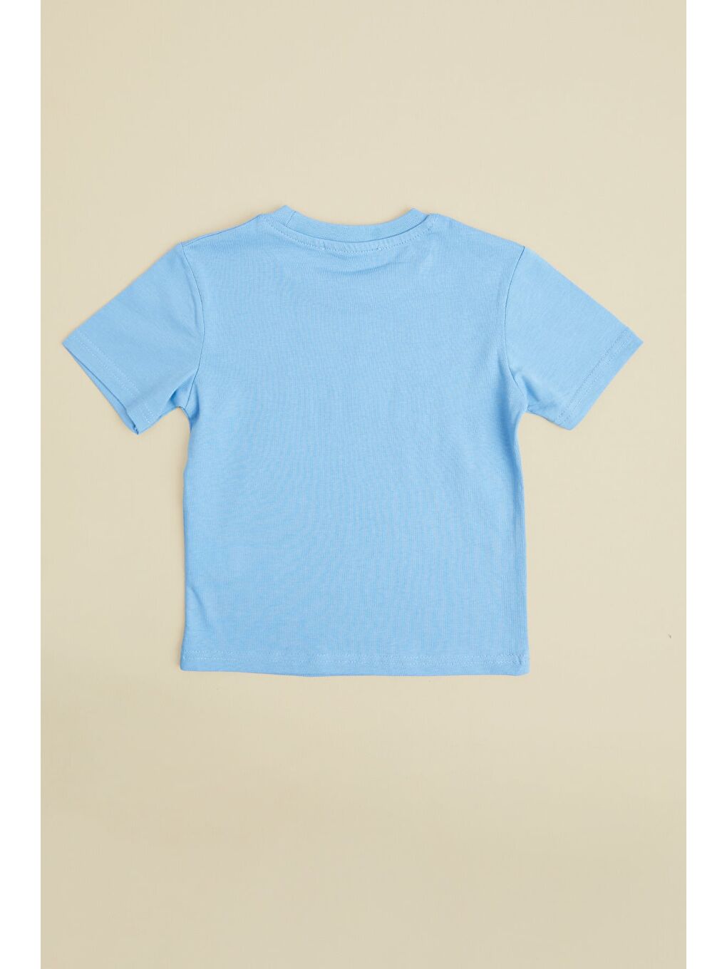 Mavi Basketbaal Baskılı Bisiklet Yaka Erkek Çocuk Tişört-1