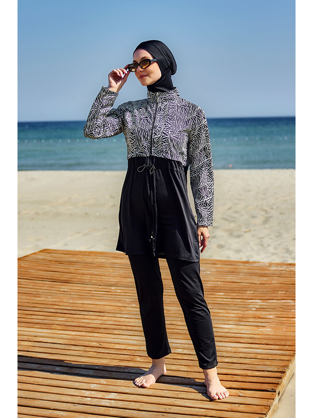 Tam Kapalı Tesettür Mayo Siyah02 R5102 Beliz-1