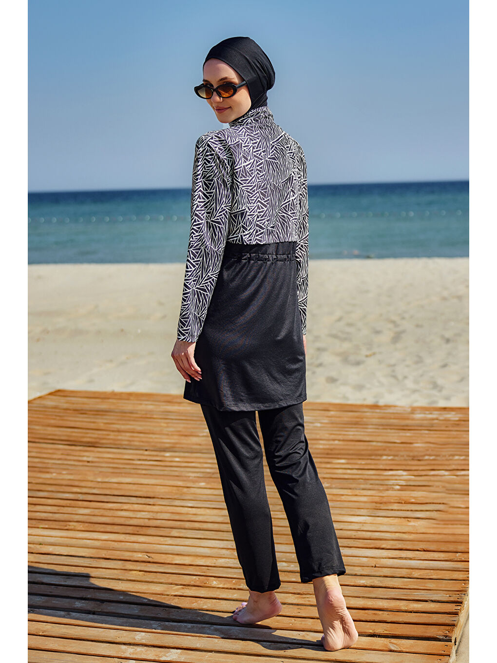 Tam Kapalı Tesettür Mayo Siyah02 R5102 Beliz-3