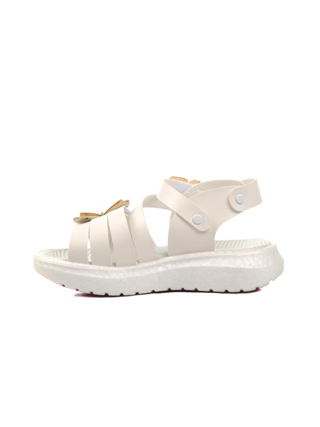 Beyaz Cırtlı Ortopedik Kız Çocuk Sandalet 24-997-P-1